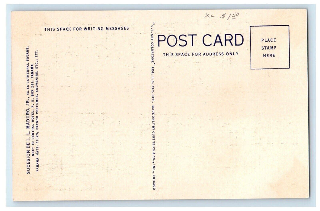 c1930's San Blas Indian Village Pine Islands R. P. Beach Boats Hut Postcard