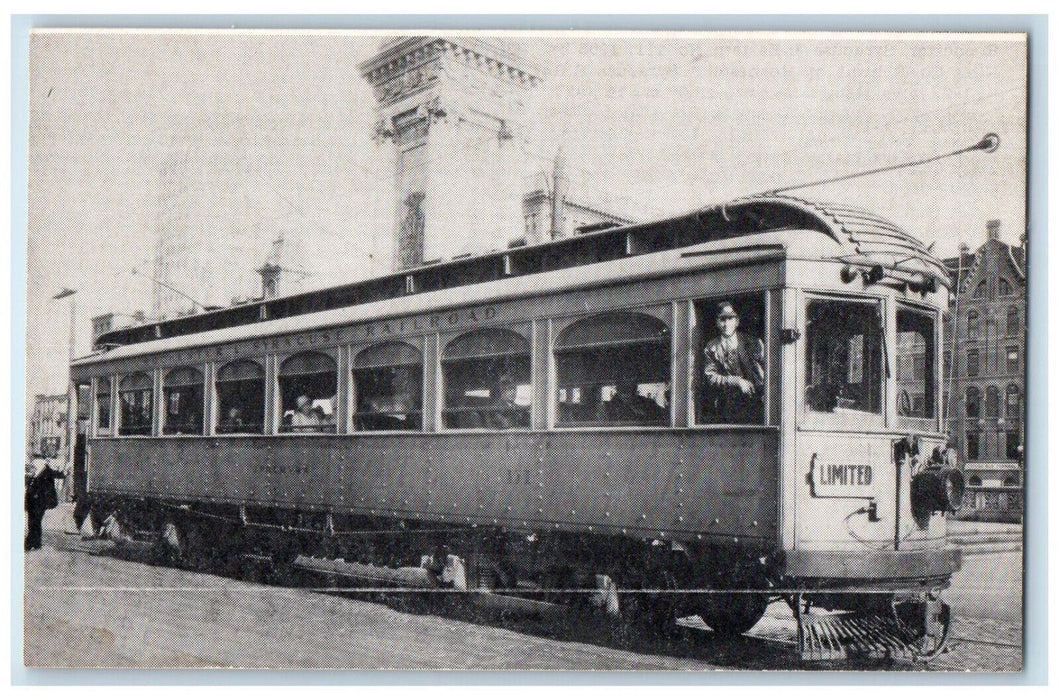 c1940's Trolley Car, Rochester & Syracuse Railroad Limited Syracuse NY Postcard