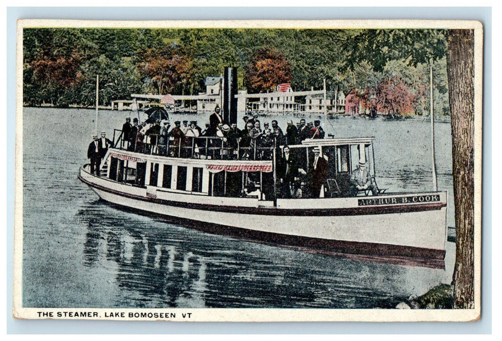 c1910 The Steamer Arthur B Cook Lake Bomoseen Vermont VT Unposted Postcard