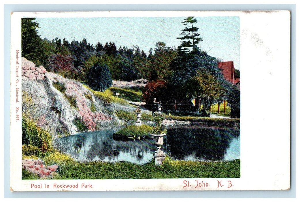 1905 Pool In Rockwood Park St. John New Brunswick Canada Antique Postcard
