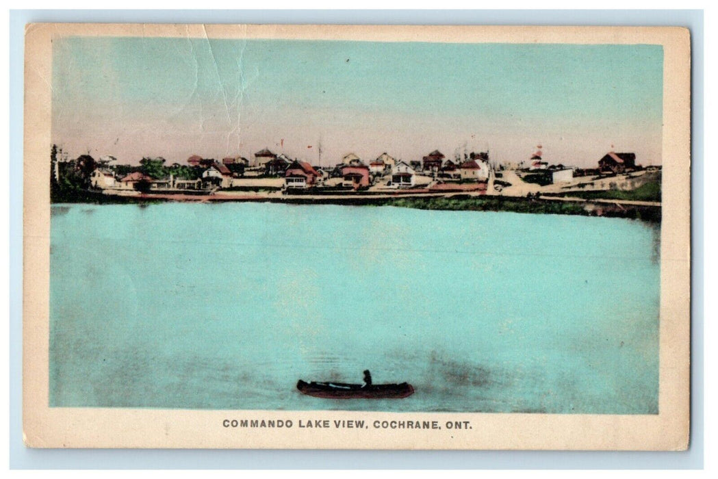 c1930's Commando Lake View Canoeing Cochrane Ontario Canada Vintage Postcard