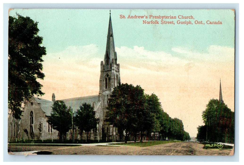St. Andrew's Presbyterian Church Norfolk Street Guelph Ontario Canada Postcard