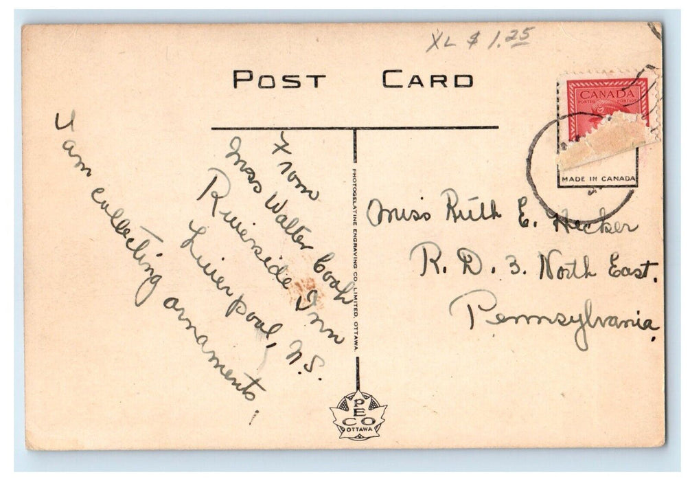 c1940's White Point Lodge Near Liverpool Nova Scotia Canada Vintage Postcard