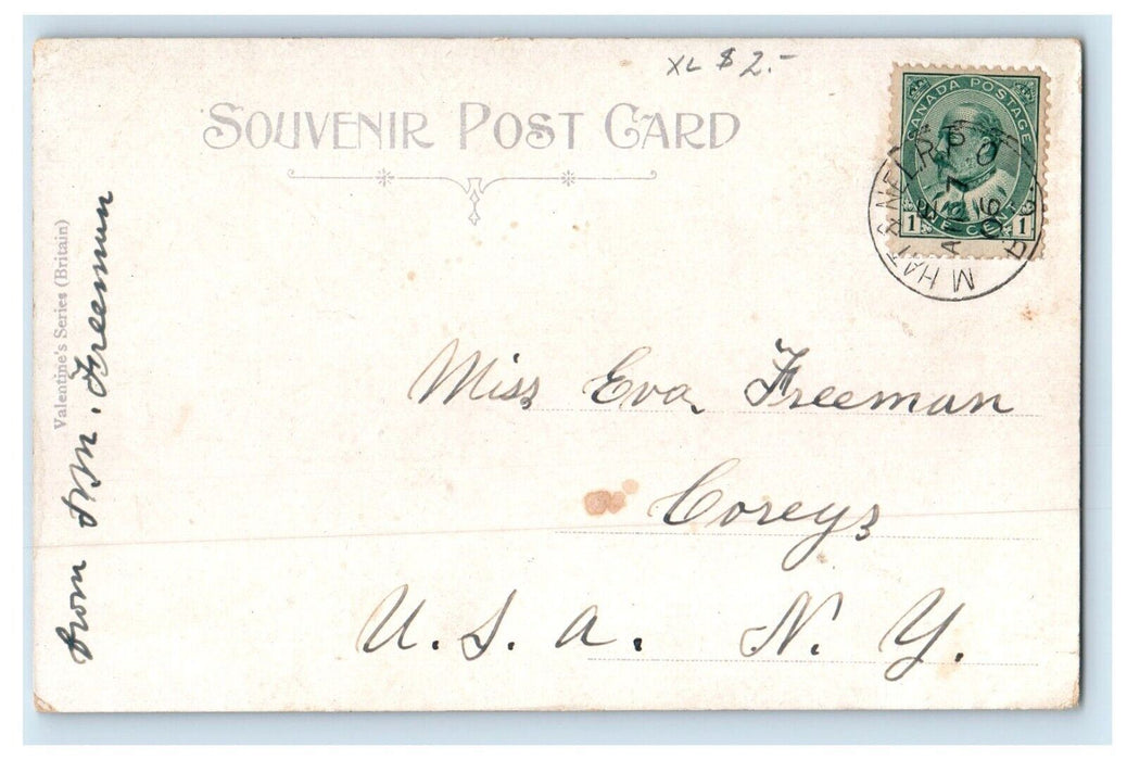 c1906 Post Office Building Street View Winnipeg Canada Posted Antique Postcard