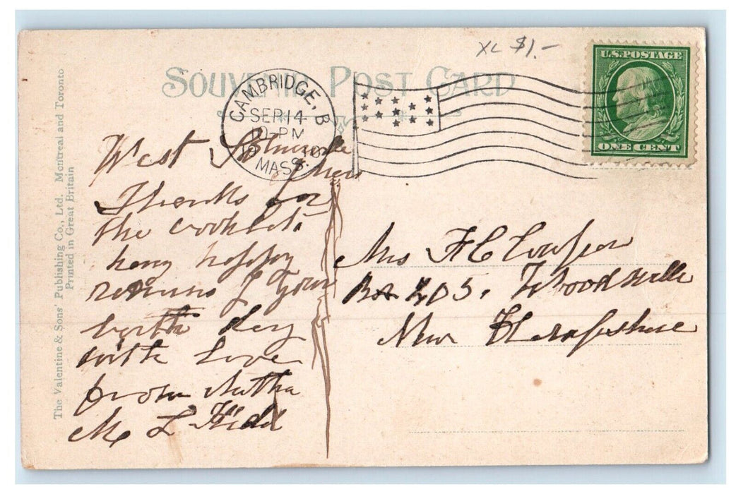 1910 Bird's Eye View Of Annapolis Royal Nova Scotia Canada Antique Postcard
