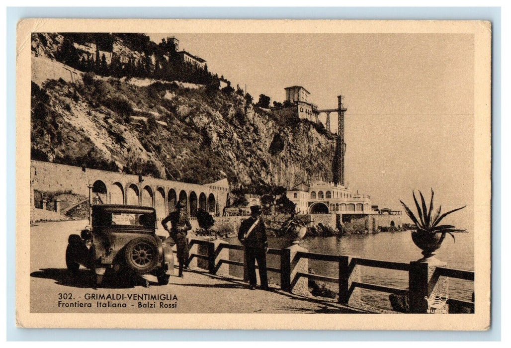c1910's Grimaldi Ventimigla Frontiera Italiana Balzi Rossi Italy Postcard