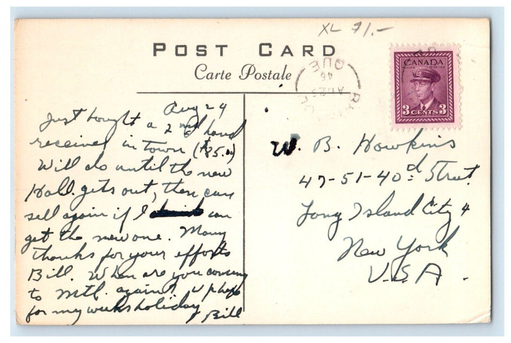 c1910's Beach Pine Lodge Canoe Boat Bristol Quebec Canada Antique Postcard