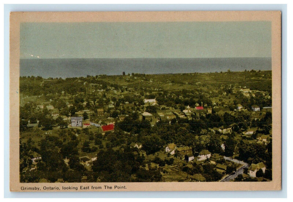 Bird's Eye View Of Grimsby Ontario Looking East From The Point Canada Postcard