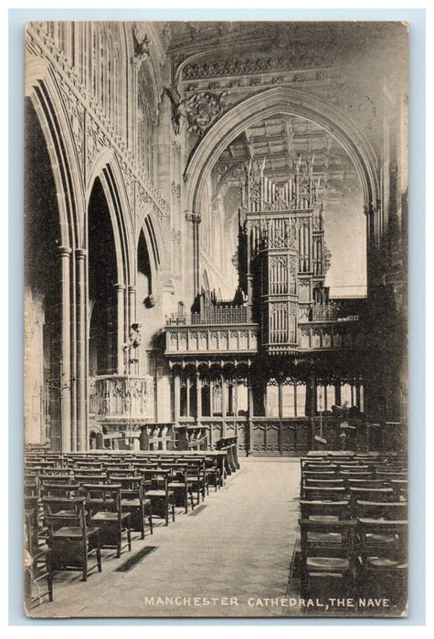 Manchester Cathedral The Nave Interior England United Kingdom UK Postcard