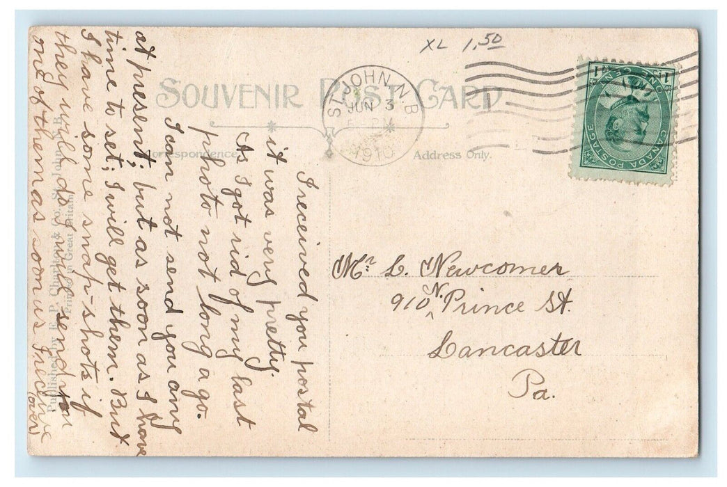 1910 Royal Hotel Building Stores St. John New Brunswick Canada Antique Postcard
