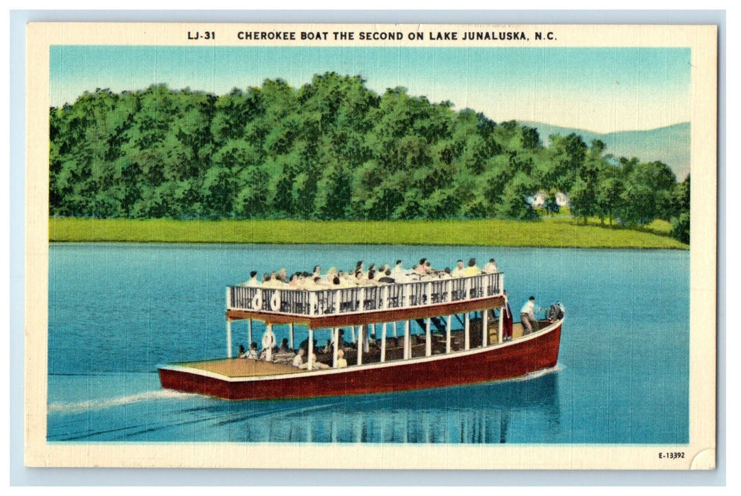 c1940's Cherokee Boat The Second On Lake Junaluska North Carolina NC Postcard