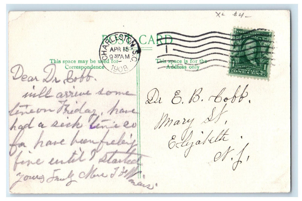 1908 SS Apache, Clyde Steamship Co. Broadway New York NY Antique Postcard