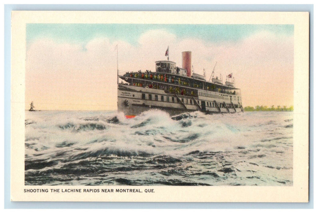 c1950's Lachine Rapids Near Montreal Quebec Canada Steamer Boat Postcard