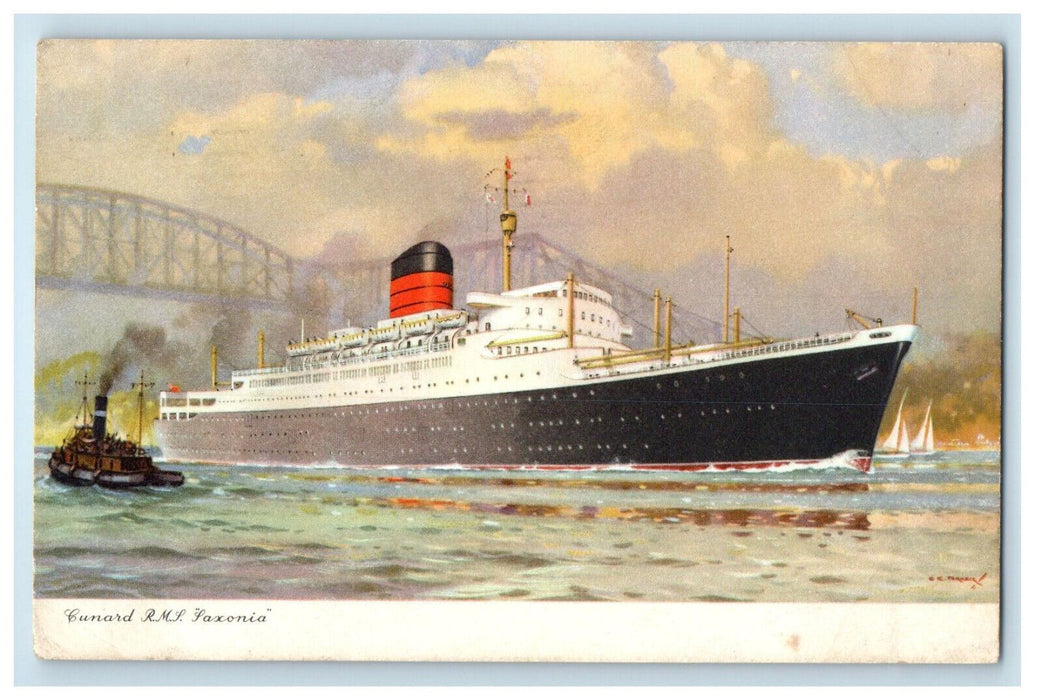 1960 Ships and Boats, Cunard RMS Saxonia Ottawa Ontario Canada Postcard