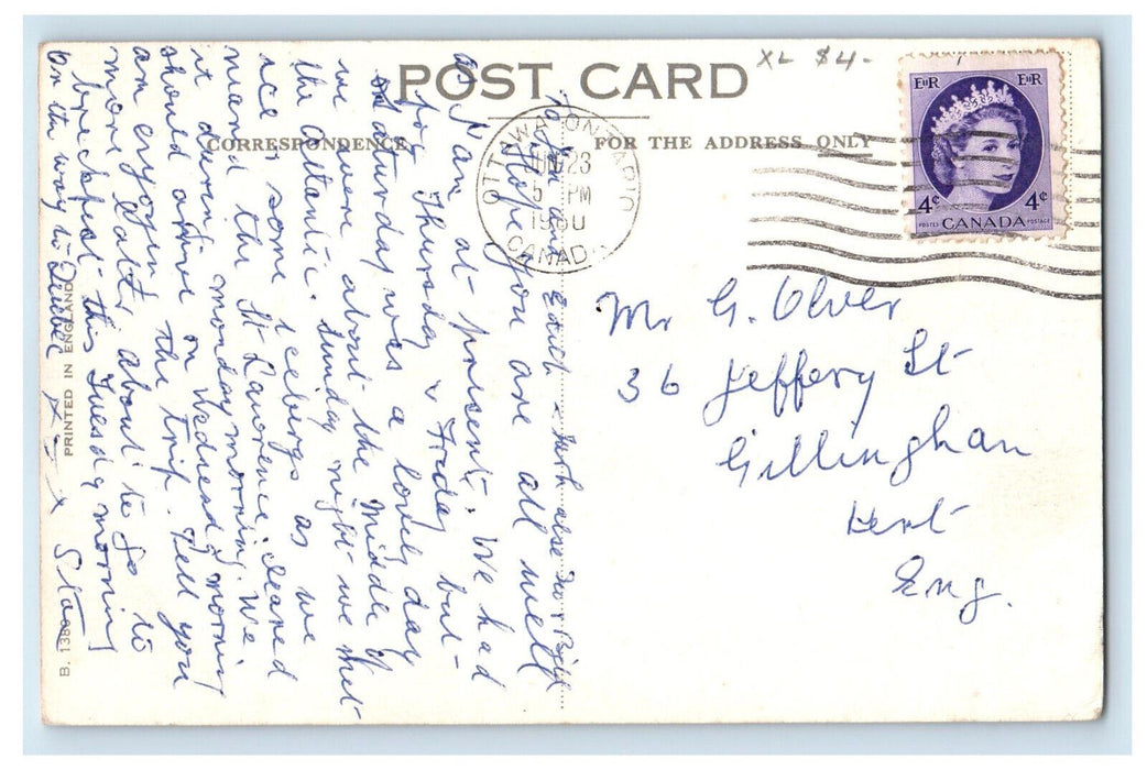 1960 Ships and Boats, Cunard RMS Saxonia Ottawa Ontario Canada Postcard