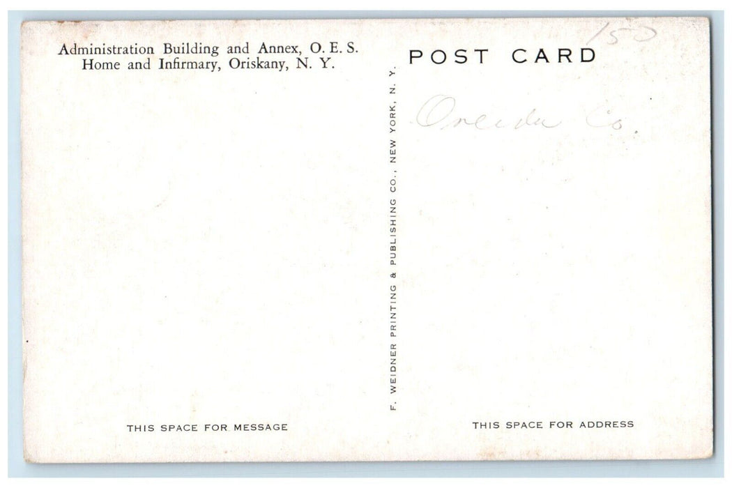 c1910 Administration Building OES Home & Infirmary Oriskany New York NY Postcard
