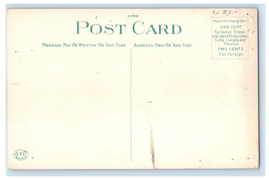 c1910's Santa Fe Railroad Depot Train Station San Diego California CA Postcard