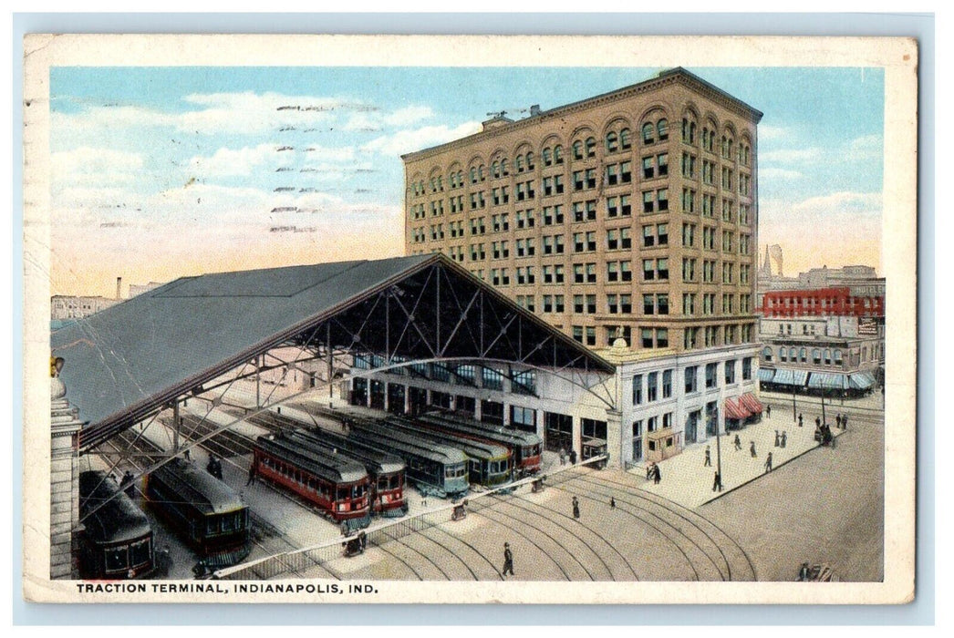 1917 Traction Terminal Station Indianapolis Indiana IN Posted Antique Postcard