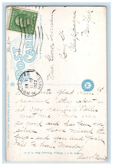 1922 The Union Station Depot Worcester Massachusetts MA Posted Antique Postcard