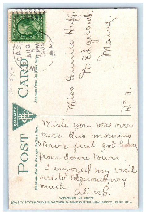 1909 Steamer Ransom B Fullen Head of Swan Island Richmond Maine ME Postcard