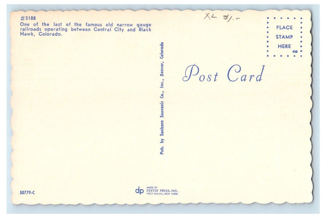 Old Narrow Gauge Railroads Operating Between Central City Black Hawk CO Postcard