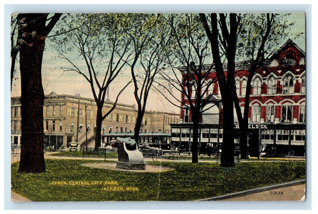 1914 Building Scene, Cannon Central City Park Jackson Mississippi MS Postcard