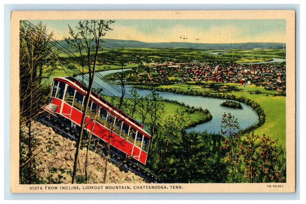 1938 Vista from Incline Lookout Mountain Chattanooga Tennessee TN Postcard