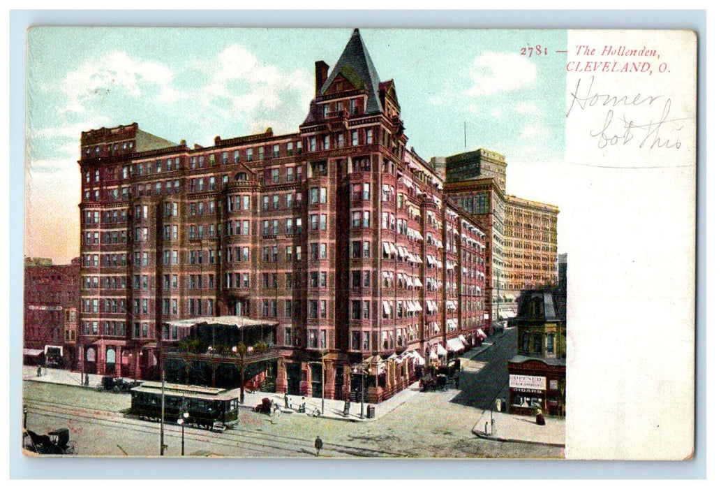 c1910 Cigar Store, Trolley Car, The Hollenden Cleveland Ohio OH Postcard