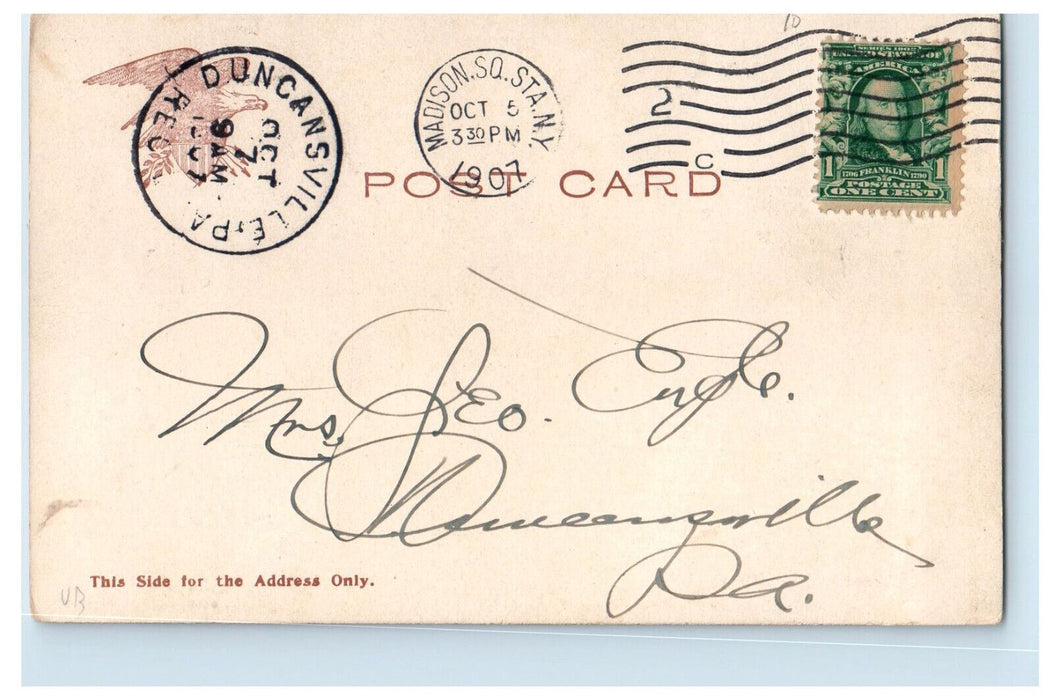 1907 Underground Railroad and Brooklyn Bridge Terminal New York NY Postcard
