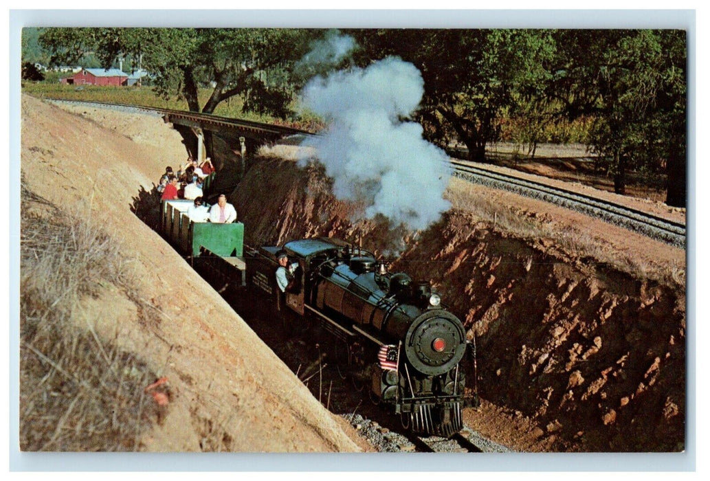Calistoga Steam Railroad Locomotive Train Exposition Nappa Valley CA Postcard