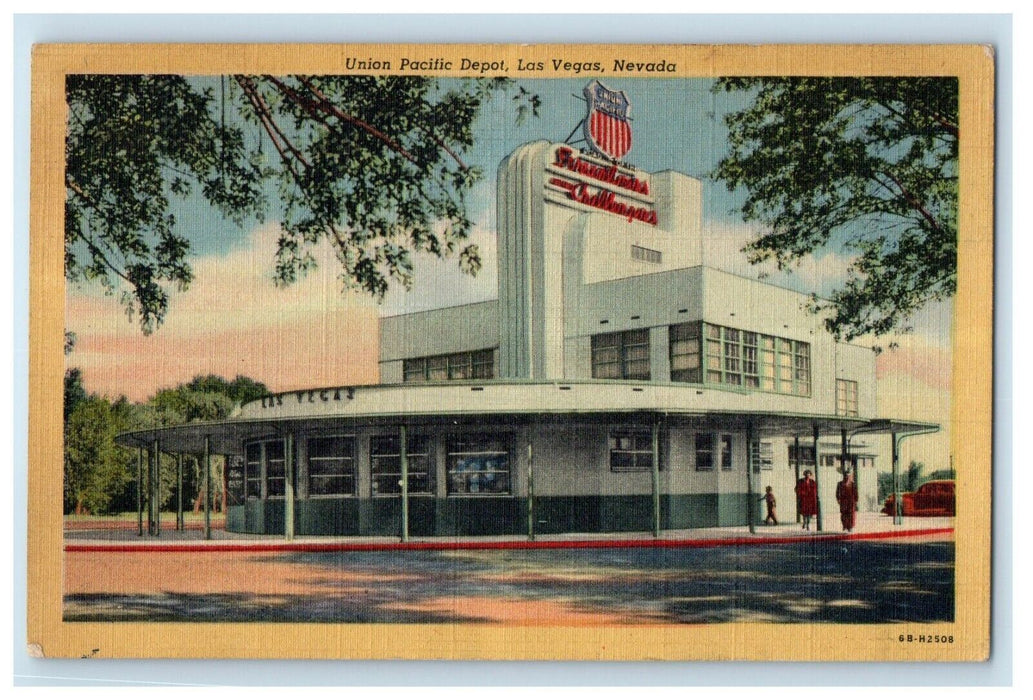 1948 Union Pacific Depot Station Las Vegas Nevada NV Posted Vintage Postcard