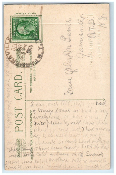 1915 Christmas Greetings Winter Snow John Winsch Embossed Artist Signed Postcard