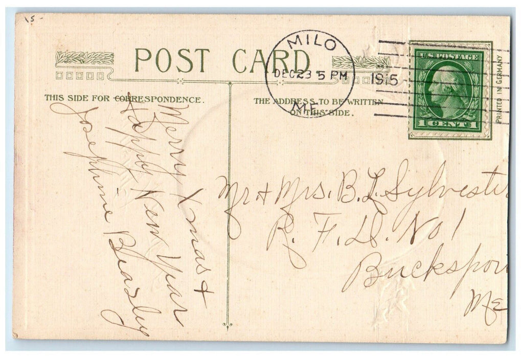 1915 Christmas Anthropomorphic Moon Man And Dachshund Dog John Winsch Postcard