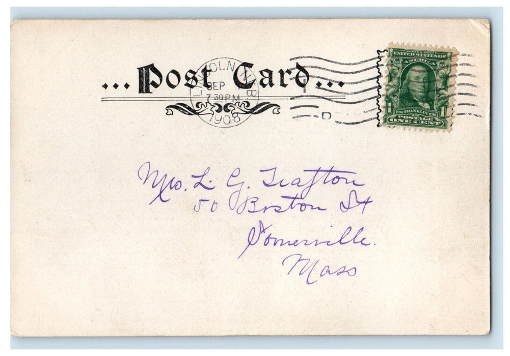 1908 Trolley, Railway, Dry Goods, Lumber Office, Lincoln NE Posted Postcard