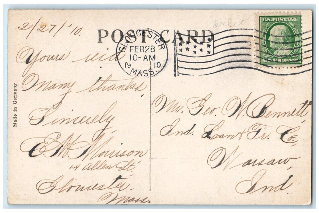 1910 Schooners Wharves Steamer Gloucester Massachusetts MA Vintage Postcard