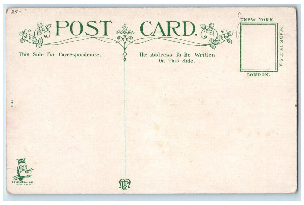 c1910's Christmas Girls Hiding With Present Toys And Christmas Tree Postcard
