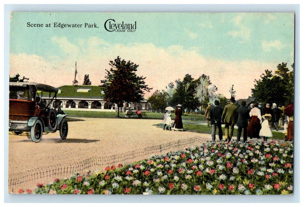 1913 Scene at Edgewater Park Cleveland Sixth City Bedford Ohio OH Postcard