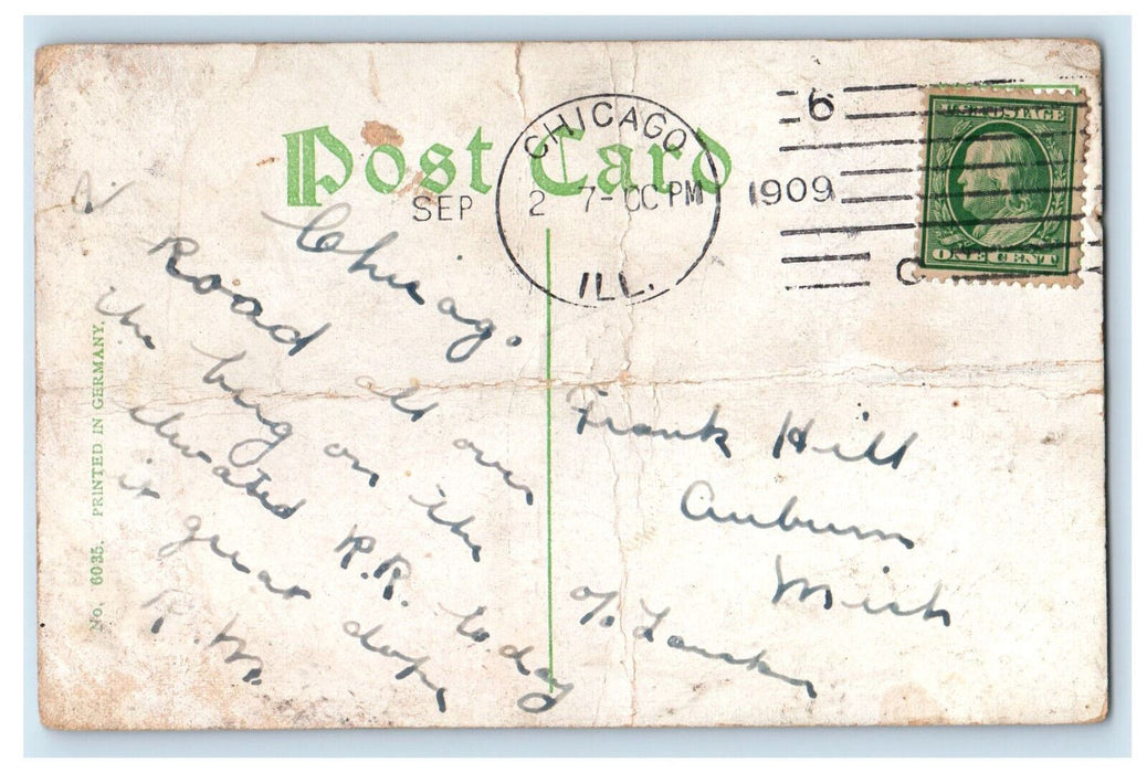 1909 John Marshall High School, Kedzie Ave. & Adam St. Chicago IL Postcard