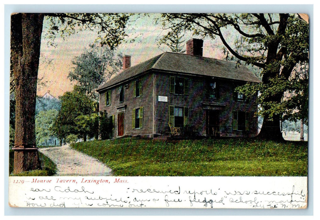1907 Monroe Tavern Lexington Massachusetts MA Eden NY Antique Postcard