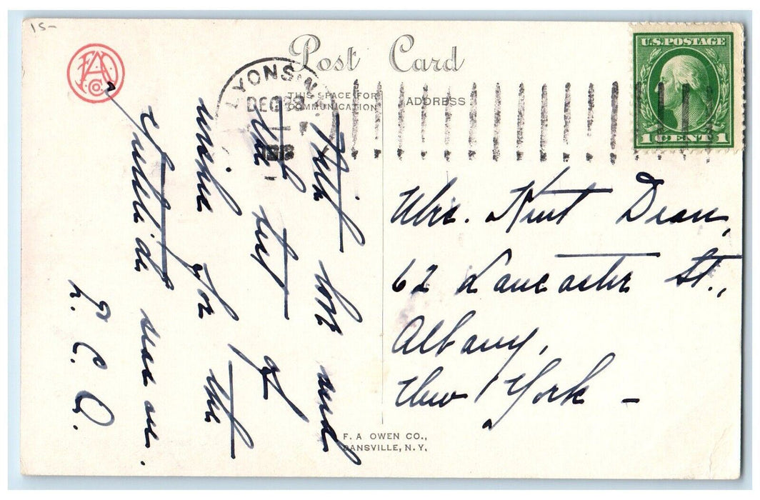 c1910's Christmas Santa Claus Putting Gifts In Socks Chimney Antique Postcard