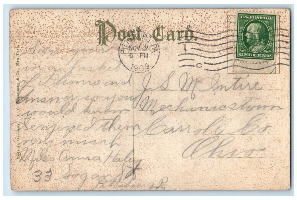 1909 Incline to Blast Fournace Pittsburgh Pennsylvania PA Posted Postcard