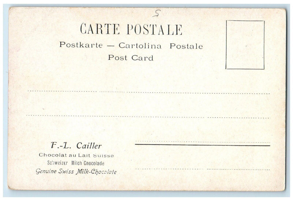 c1905 Genuine Swiss Milk Chocolate Route De La Forclaz Switzerland Postcard