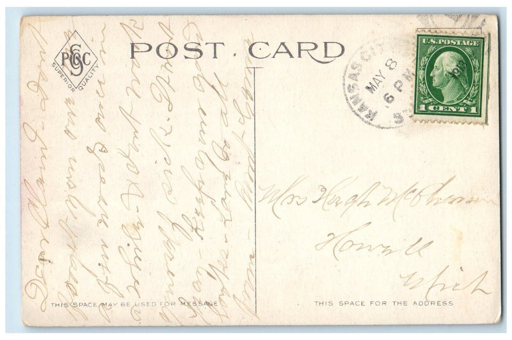 c1910 Stairs, Tower on West Terrace Kansas City Missouri MO Postcard