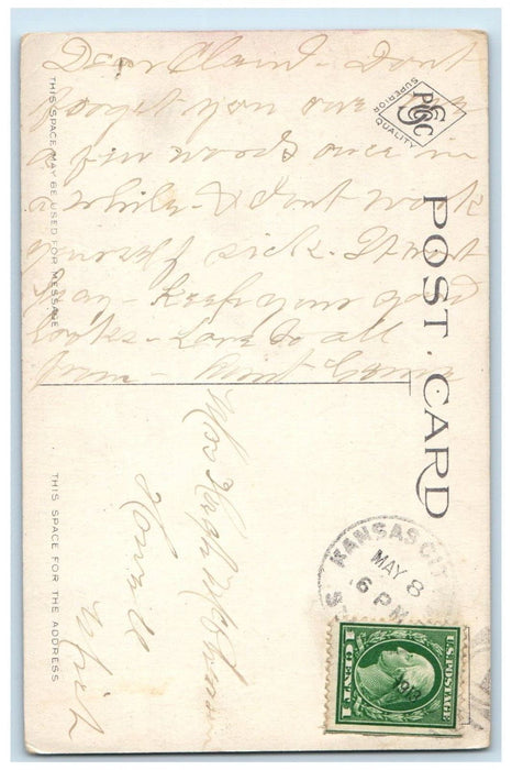 c1910 Stairs, Tower on West Terrace Kansas City Missouri MO Postcard