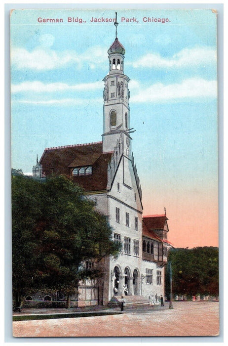 c1910 German Building Jackson Park Chicago Illinois IL Antique Postcard