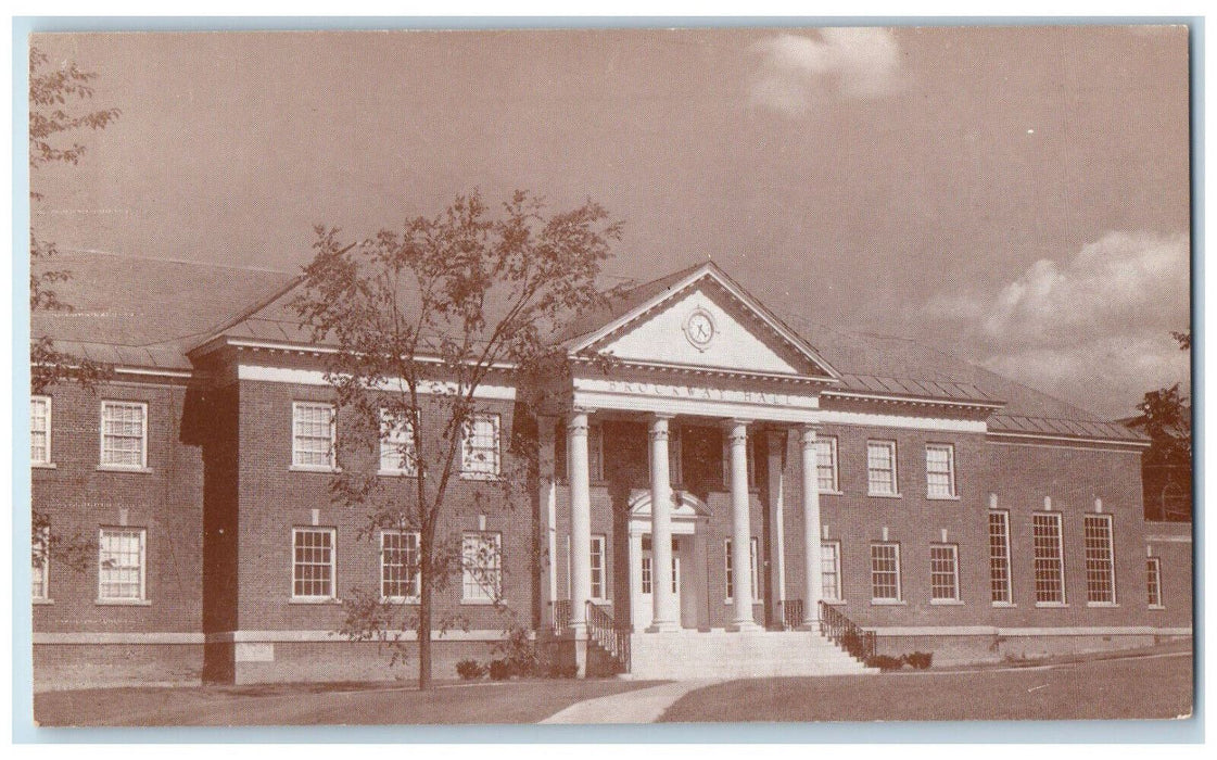 c1940's Brockway Hall, University of NY & National Bank of Cortland NY Postcard