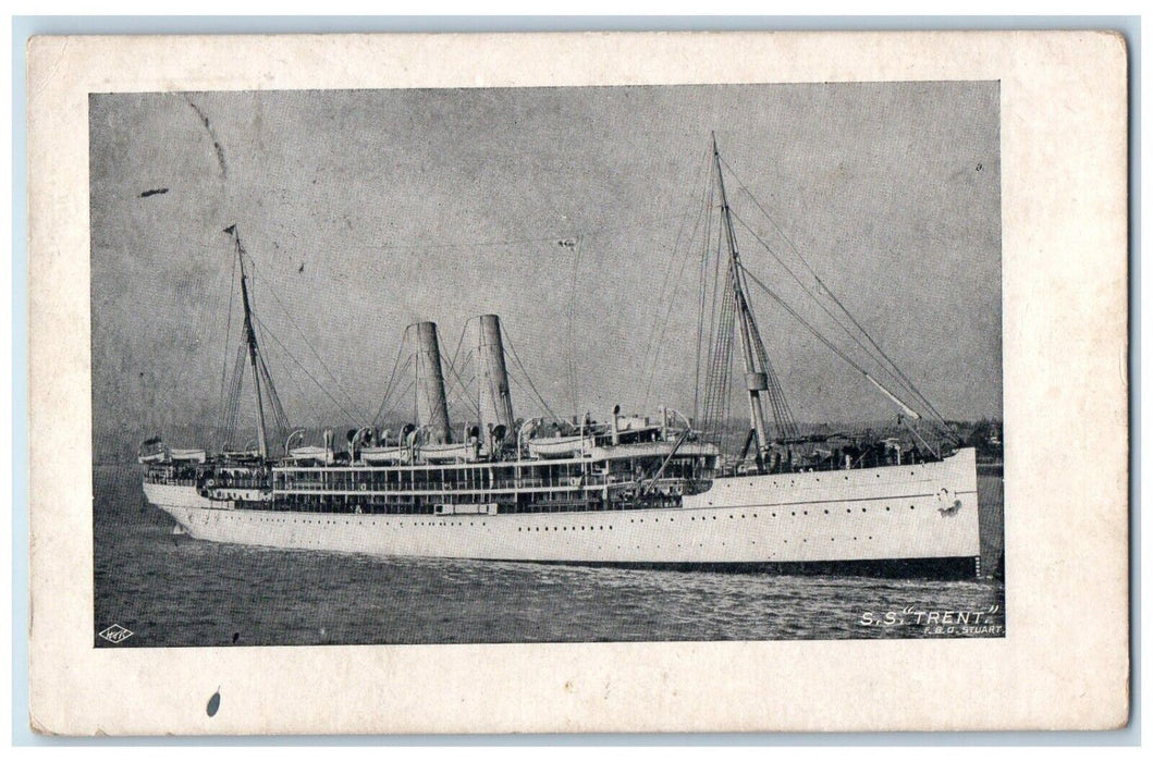 c1905 Steamer Ship Trent Poole Dorset England United Kingdom UK Antique Postcard