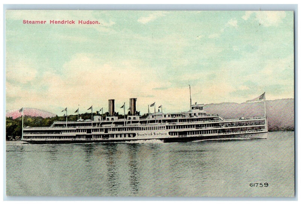 c1910's Steamer Ship Hendrick Hudson New York NY Unposted Antique Postcard