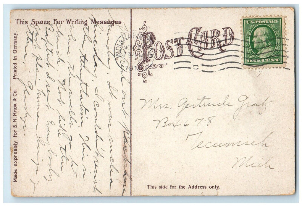 1910 First Presbyterian Church Street View Indianapolis Indiana IN Postcard