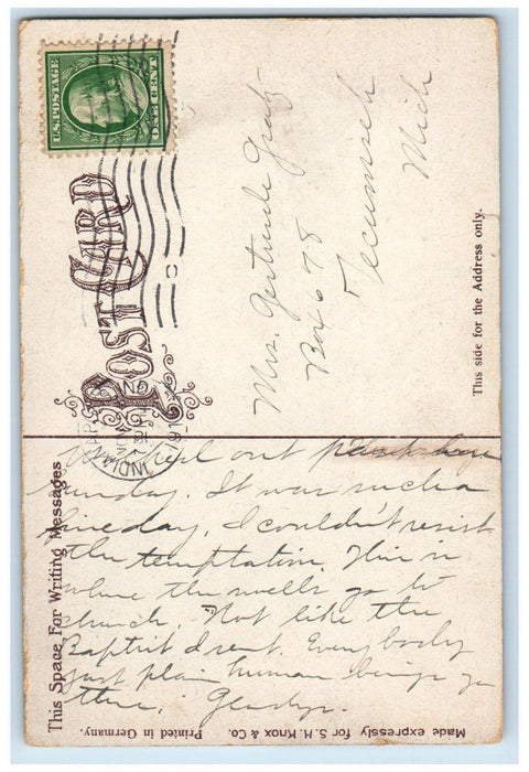 1910 First Presbyterian Church Street View Indianapolis Indiana IN Postcard